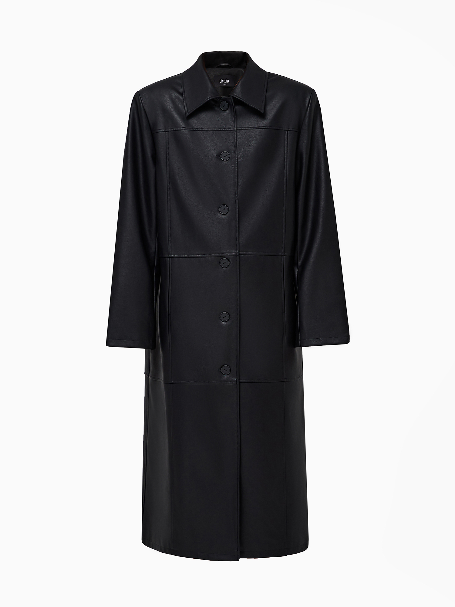 Faux leather coat, black