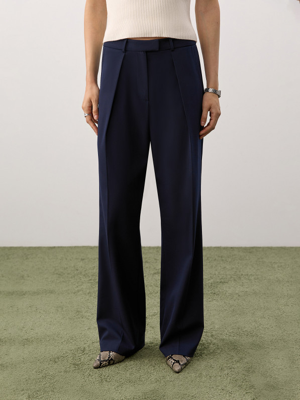 Classic fit trousers, navy blue