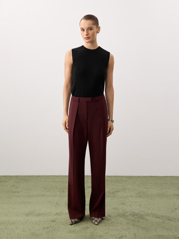 Classic-fit trousers, burgundy