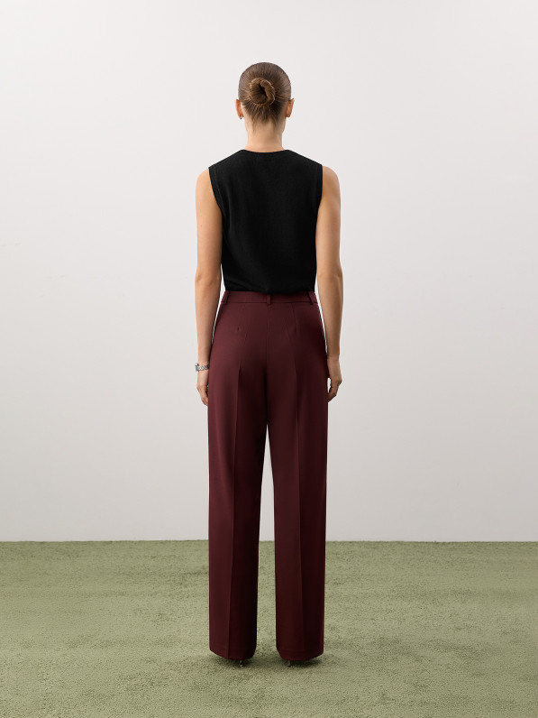 Classic-fit trousers, burgundy