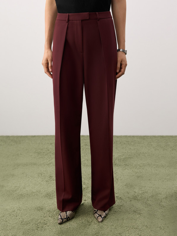 Classic-fit trousers, burgundy