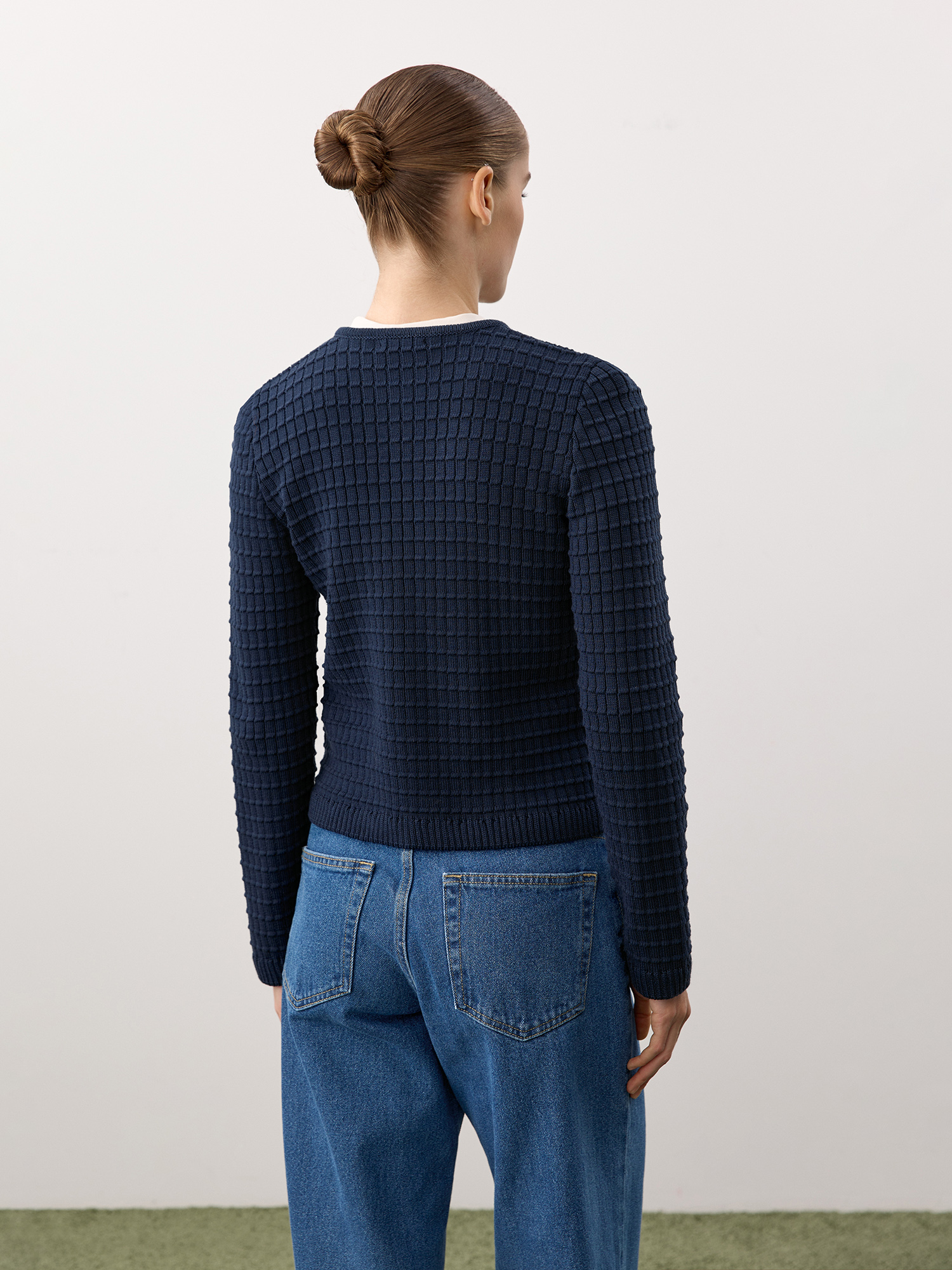 Knitted cardigan, blue