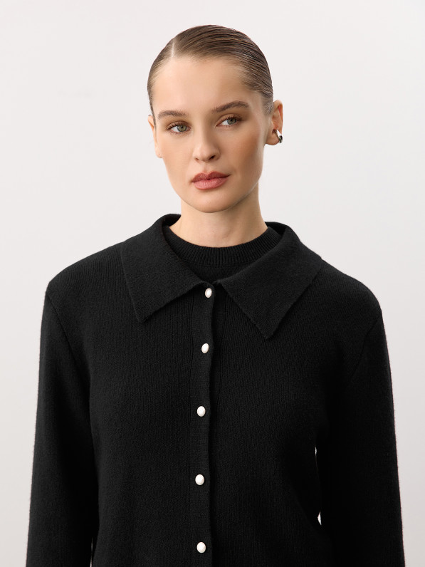 Wool cardigan, black