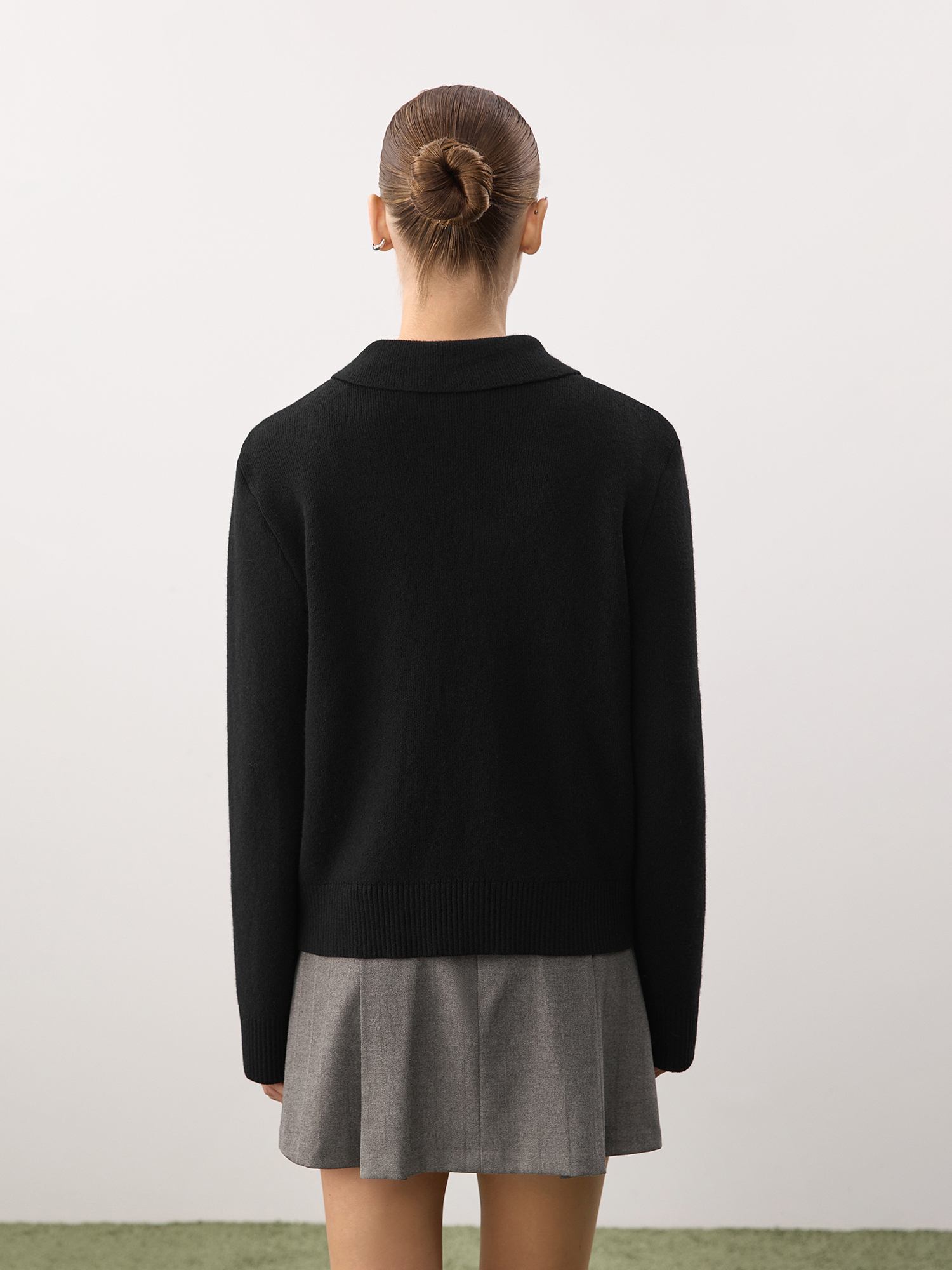 Wool cardigan, black