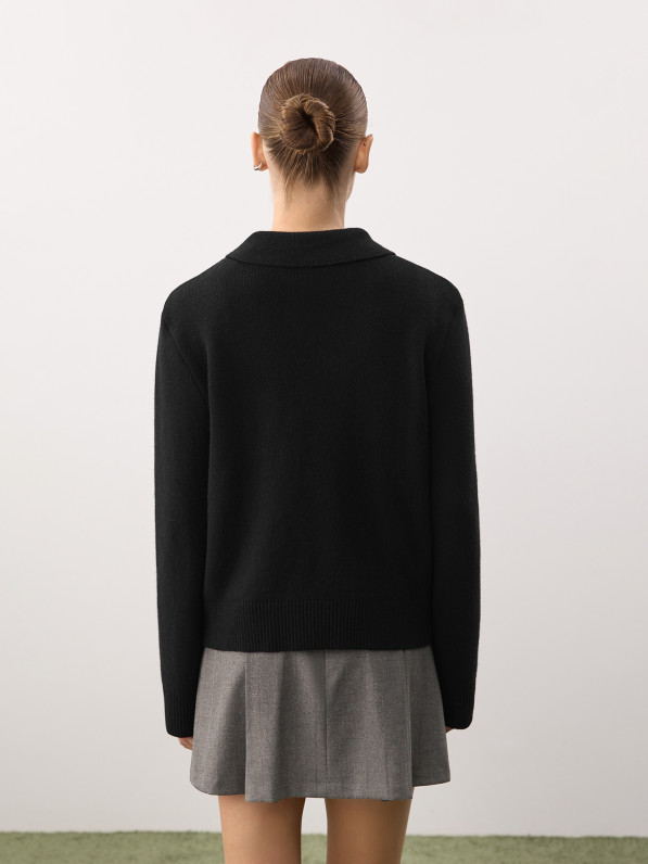 Wool cardigan, black