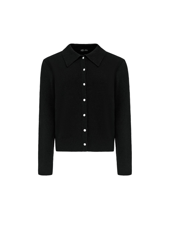 Wool cardigan, black