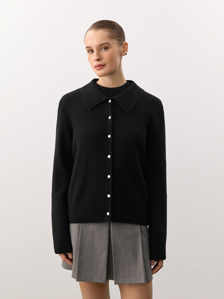 Wool cardigan, black