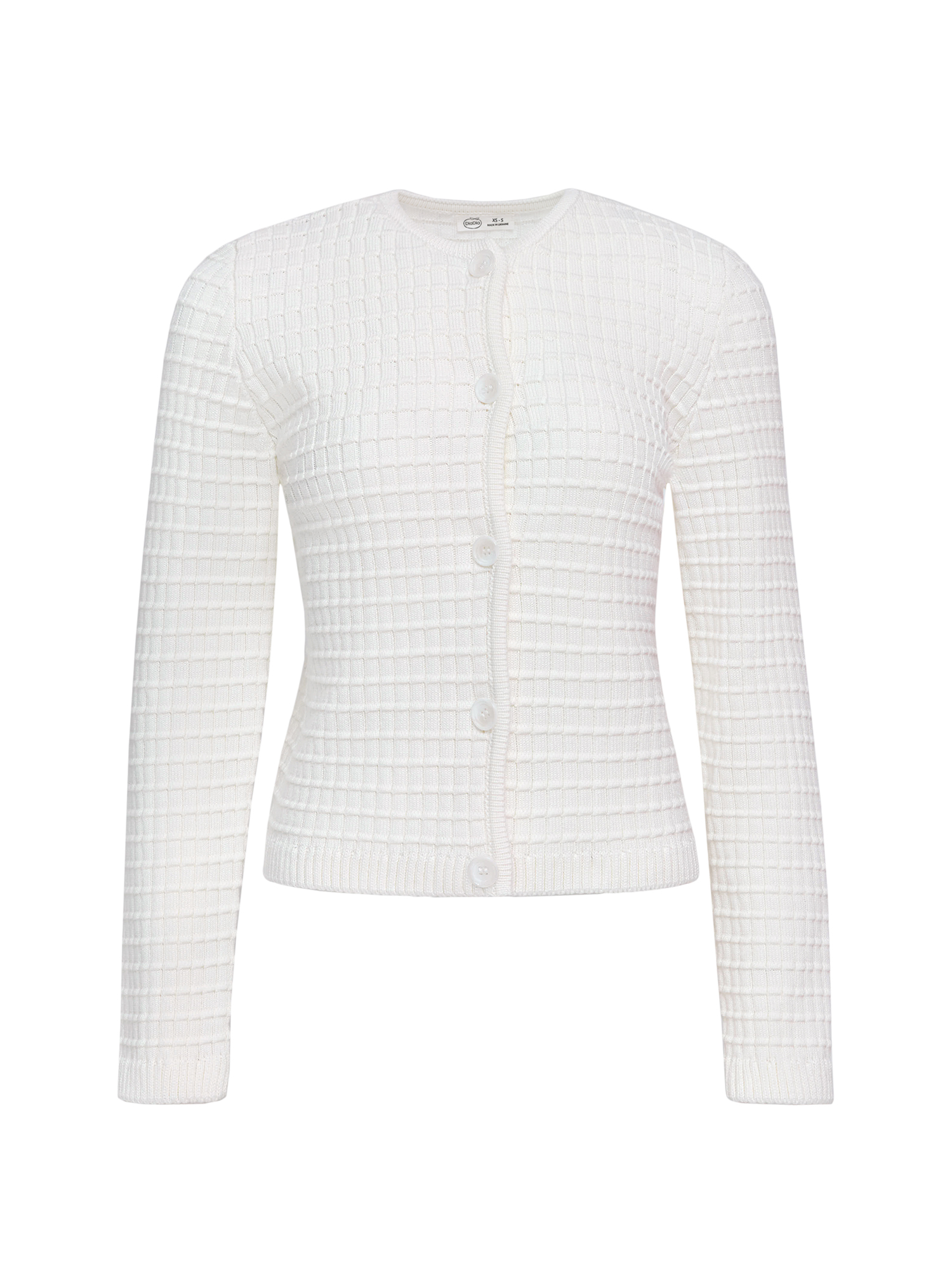 Knitted cardigan, milky