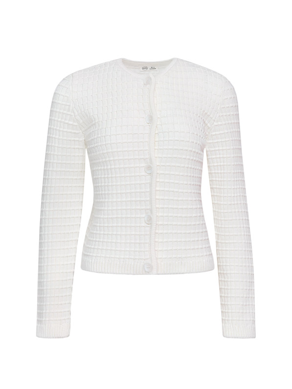 Knitted cardigan, milky