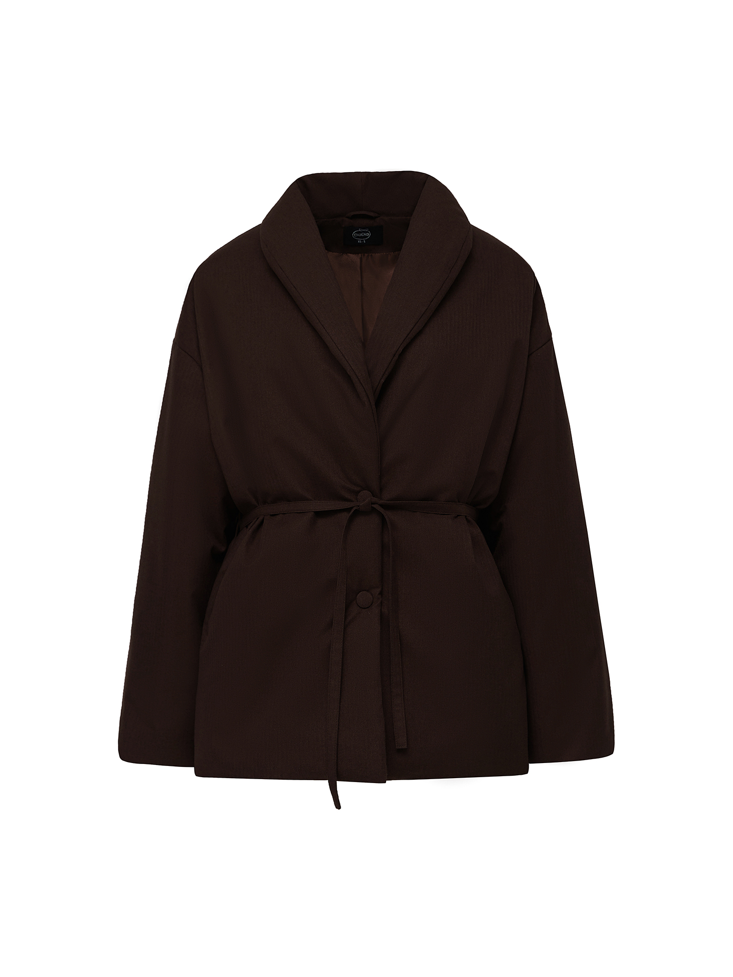Oversized jacket with shawl collar, brown