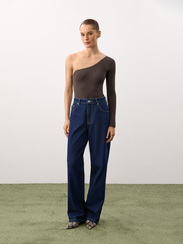 Wide-leg jeans, dark blue