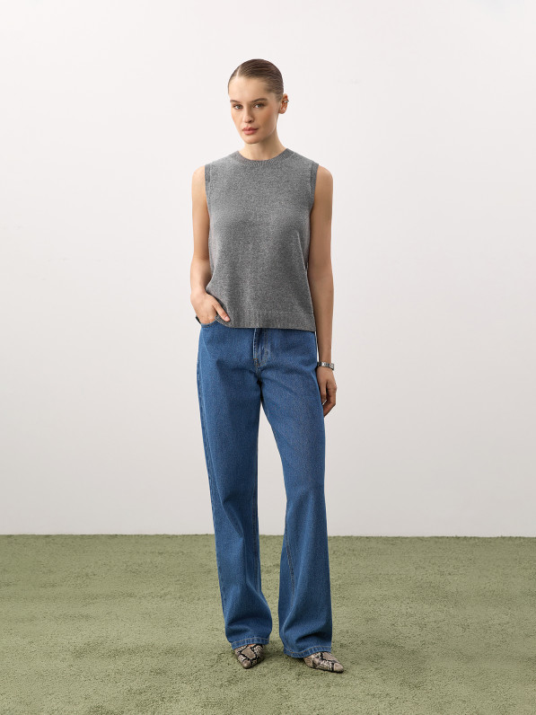 Wool top, gray