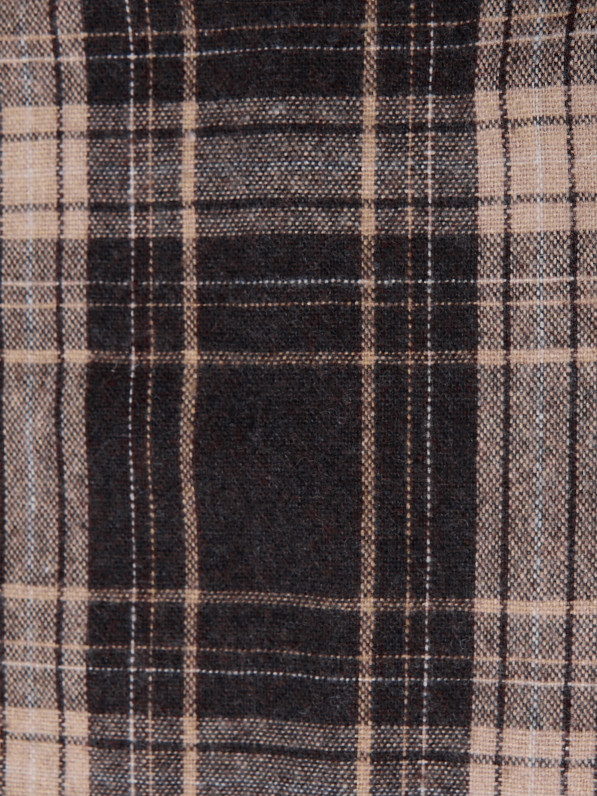 Checked wool bomber jacket, dark brown