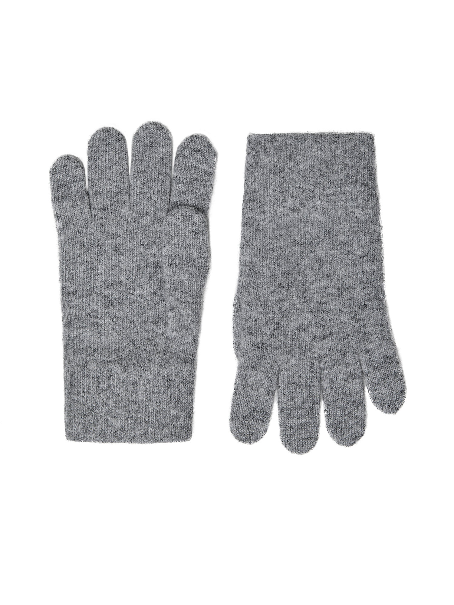 Knitted wool gloves, gray