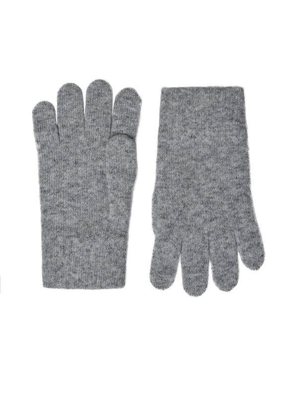 Knitted wool gloves, gray