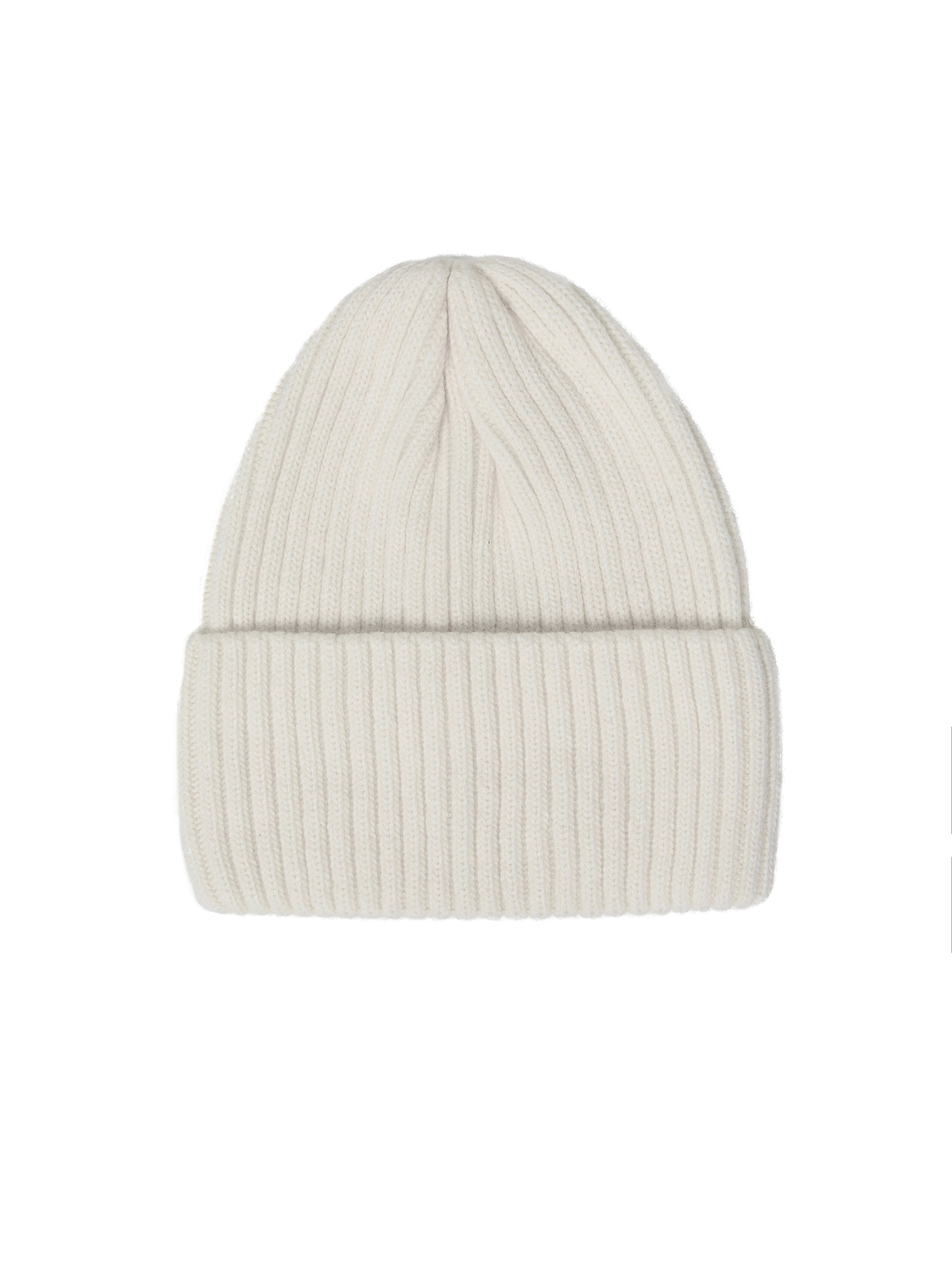 Knitted wool hat, milky
