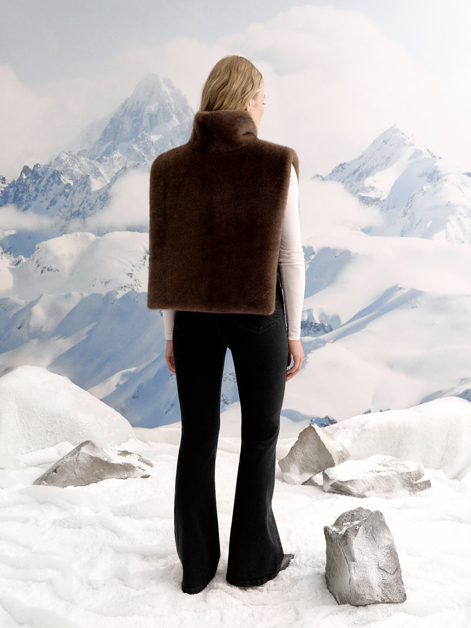 Faux fur sleeve, brown