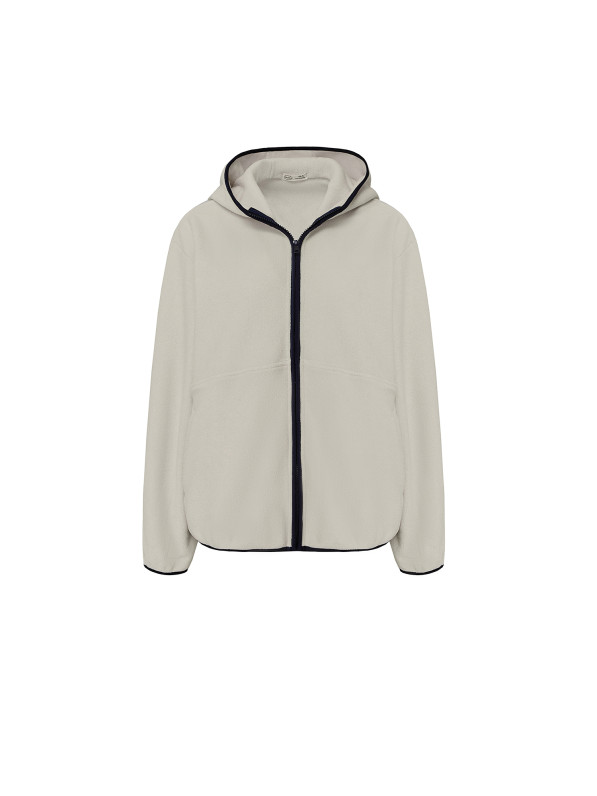 Fleece with zipper, milky