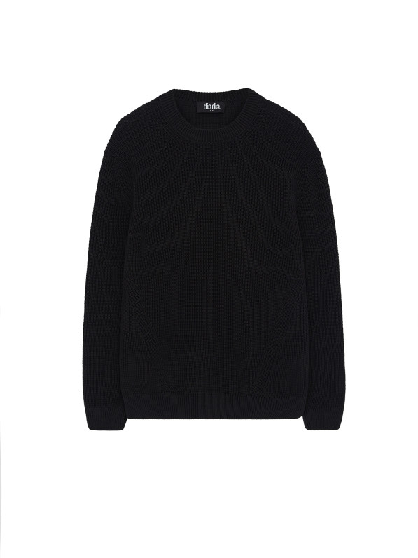 Knitted sweater, men's, black