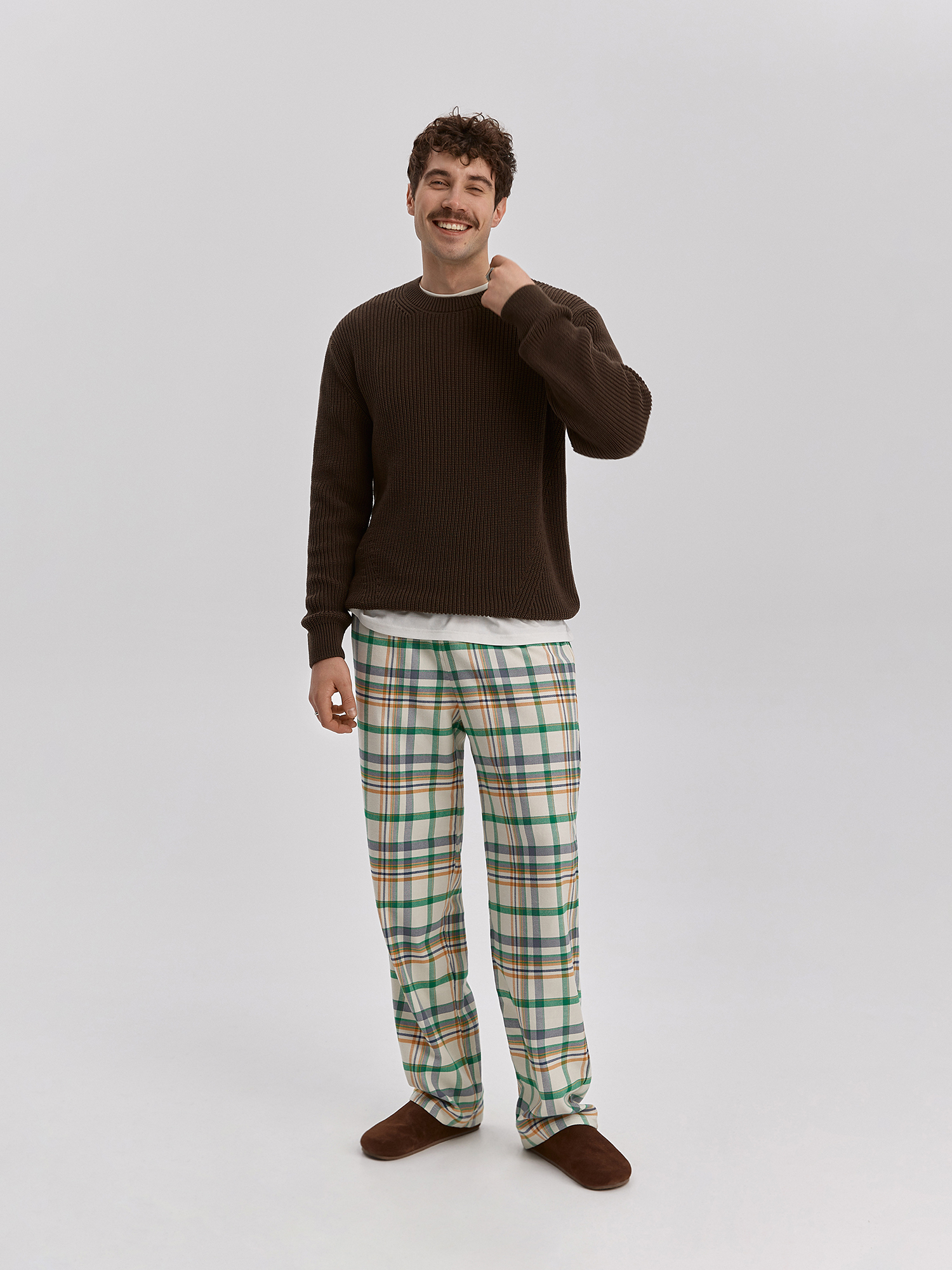 Men's milky white pajama trousers