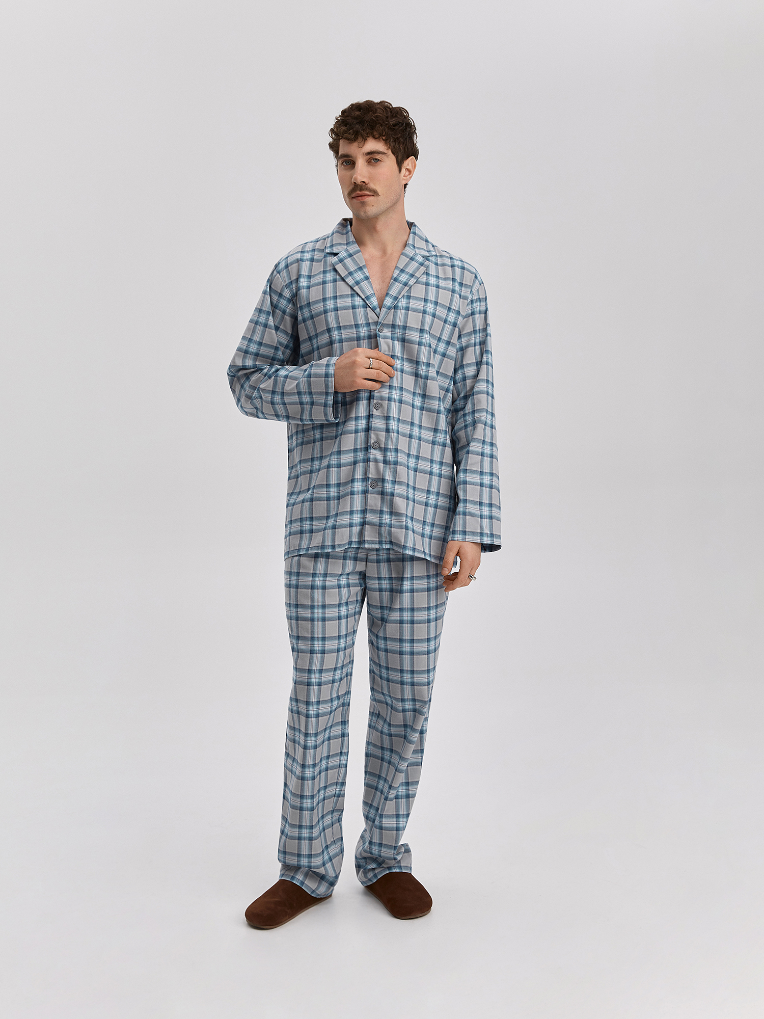 Men's blue pajama trousers
