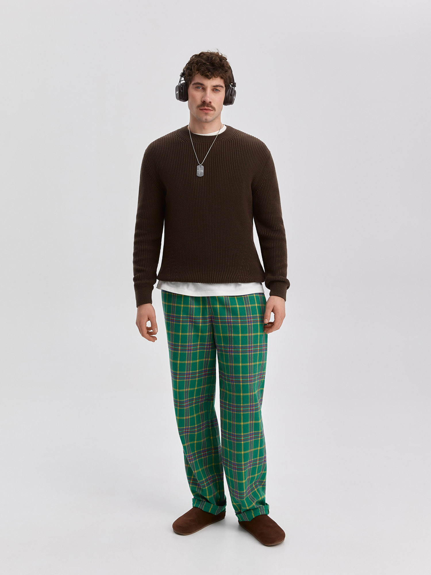 Men's green pajama trousers