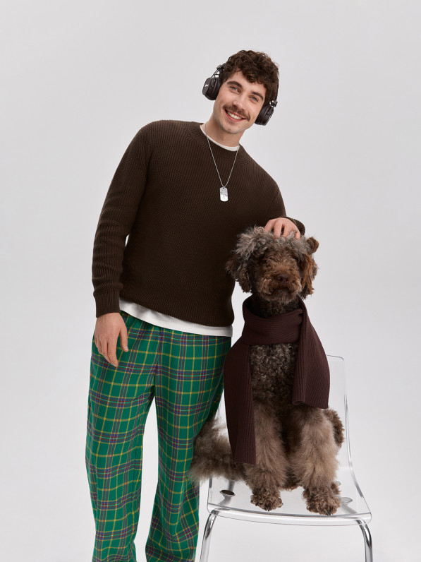 Men's green pajama trousers