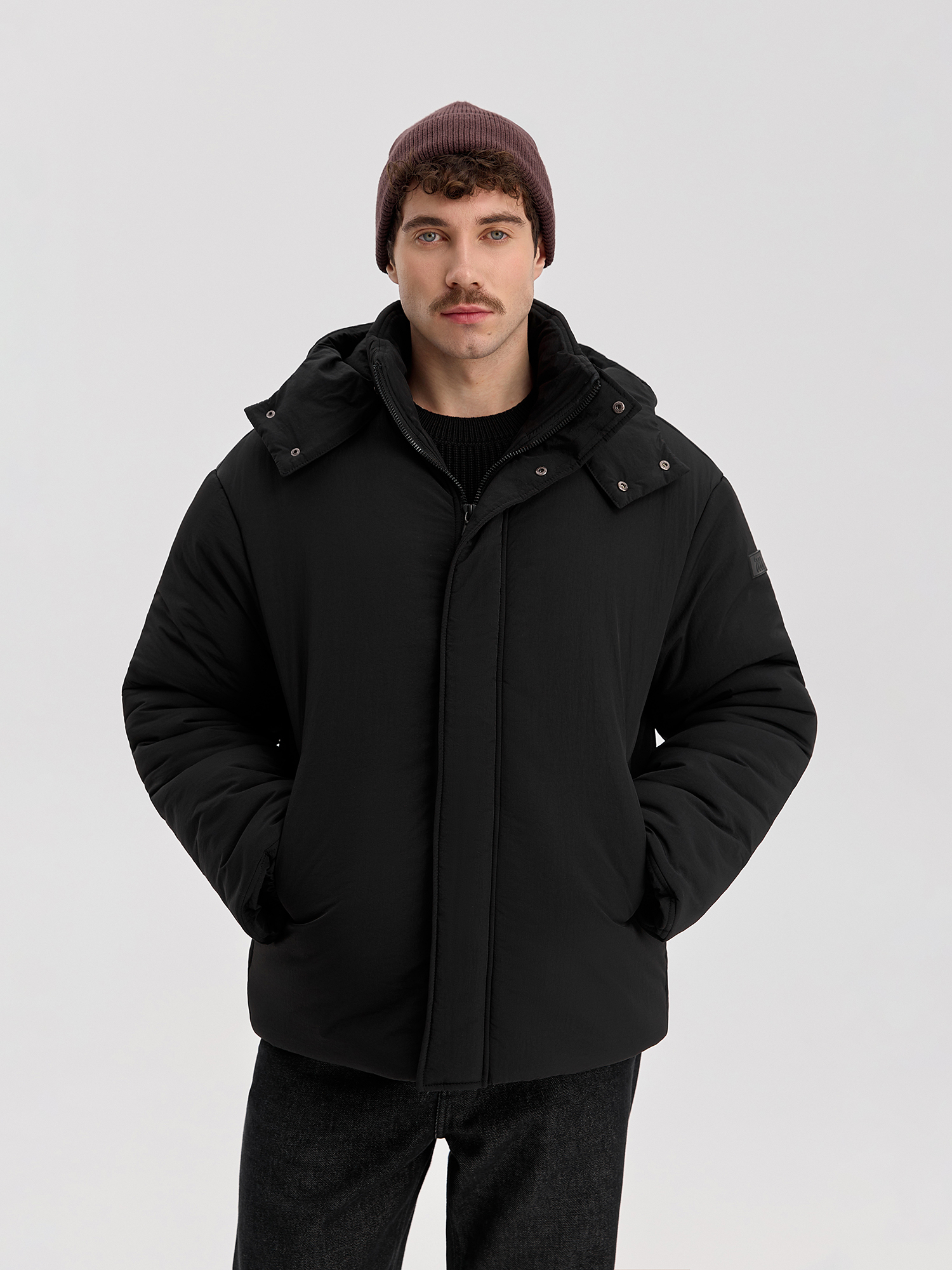 Warm jacket, men's, black