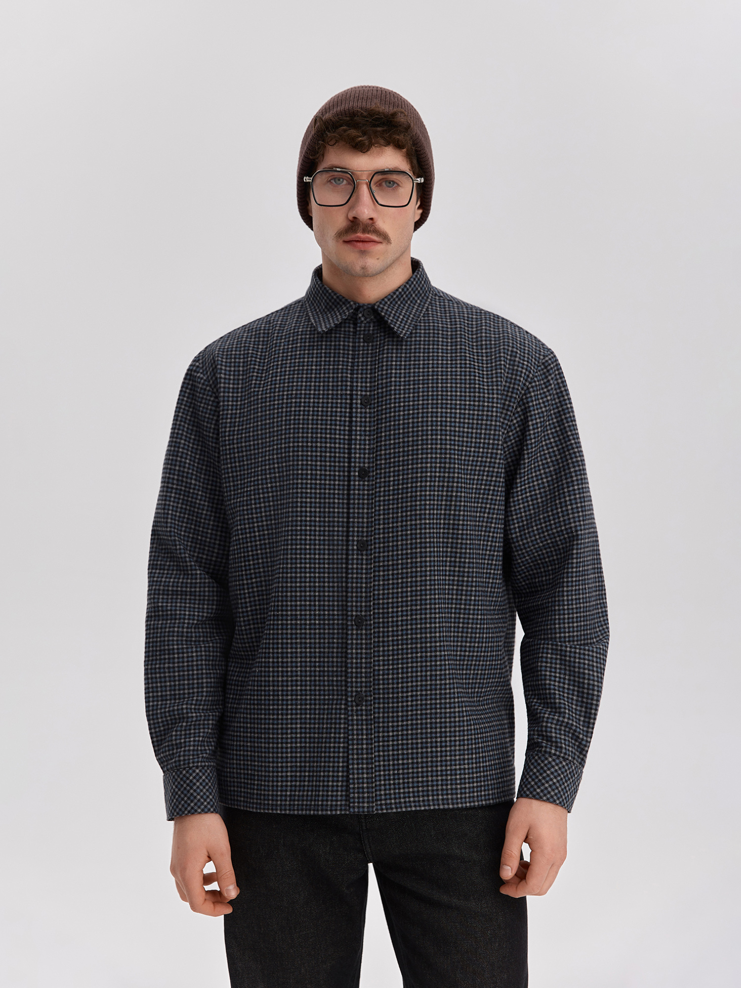 Men's checkered shirt, blue
