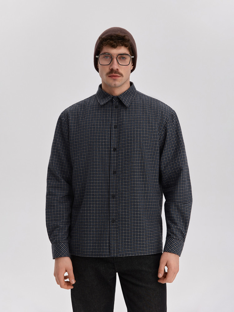 Men's checkered shirt, blue