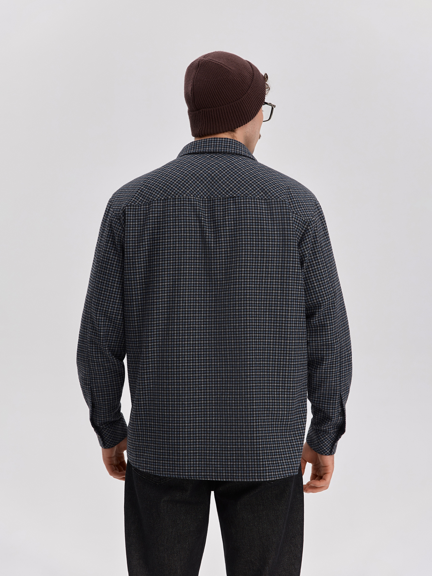Men's checkered shirt, blue