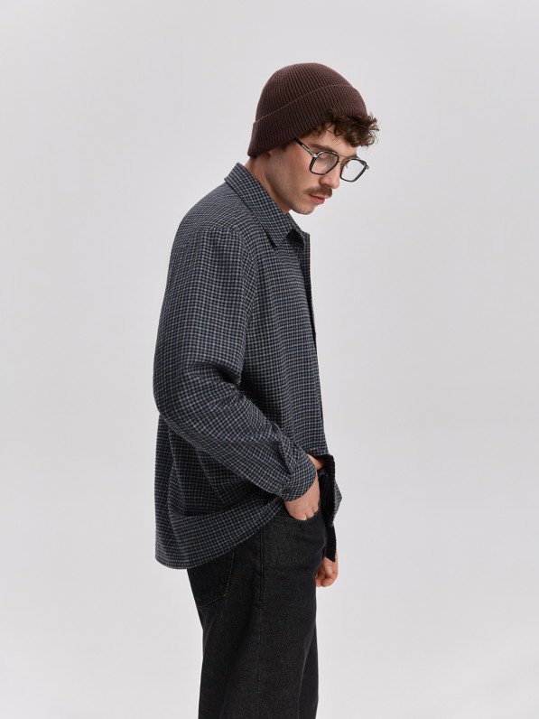 Men's checkered shirt, blue