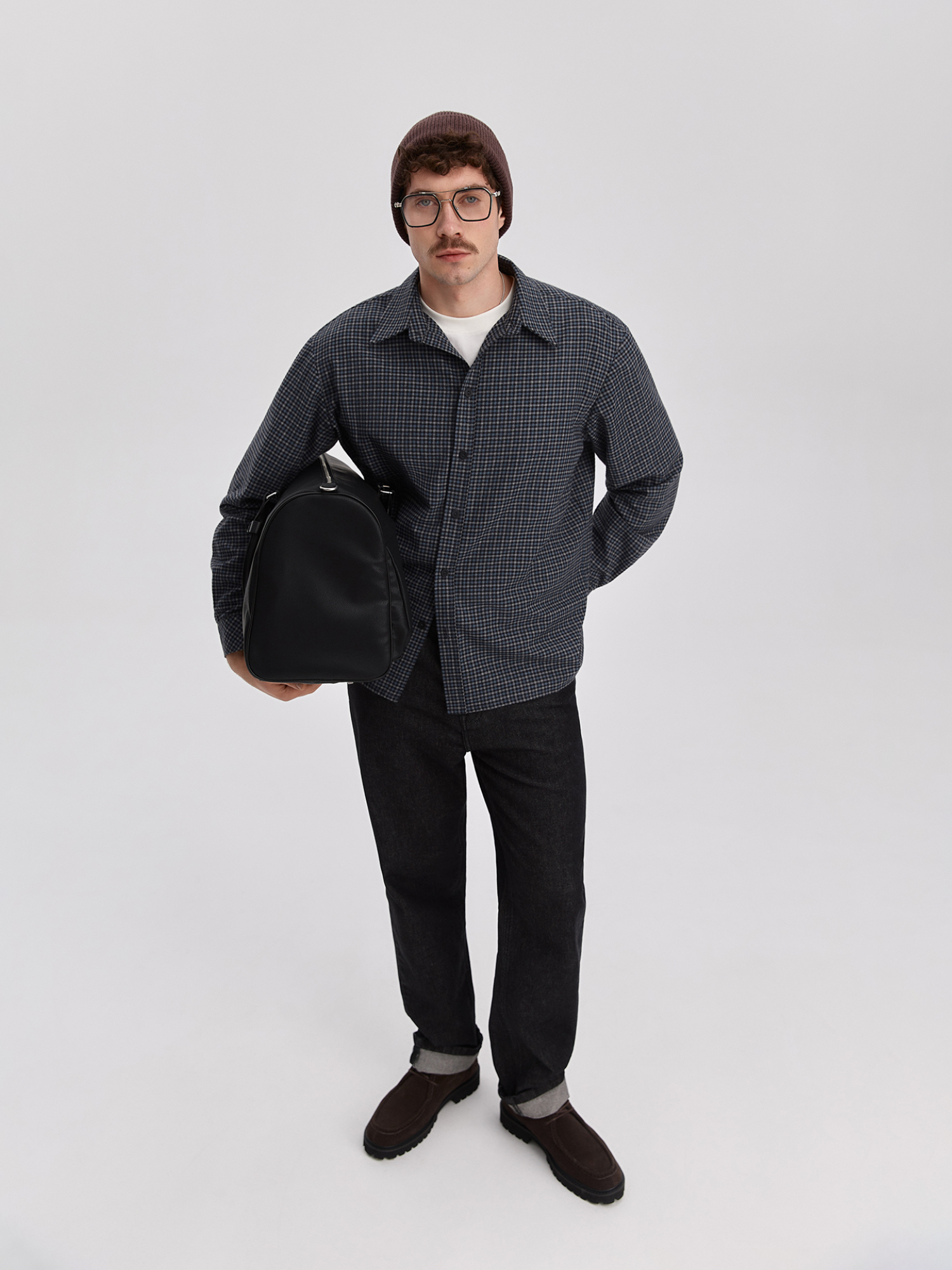 Men's checkered shirt, blue