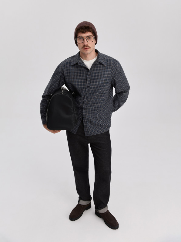 Men's checkered shirt, blue