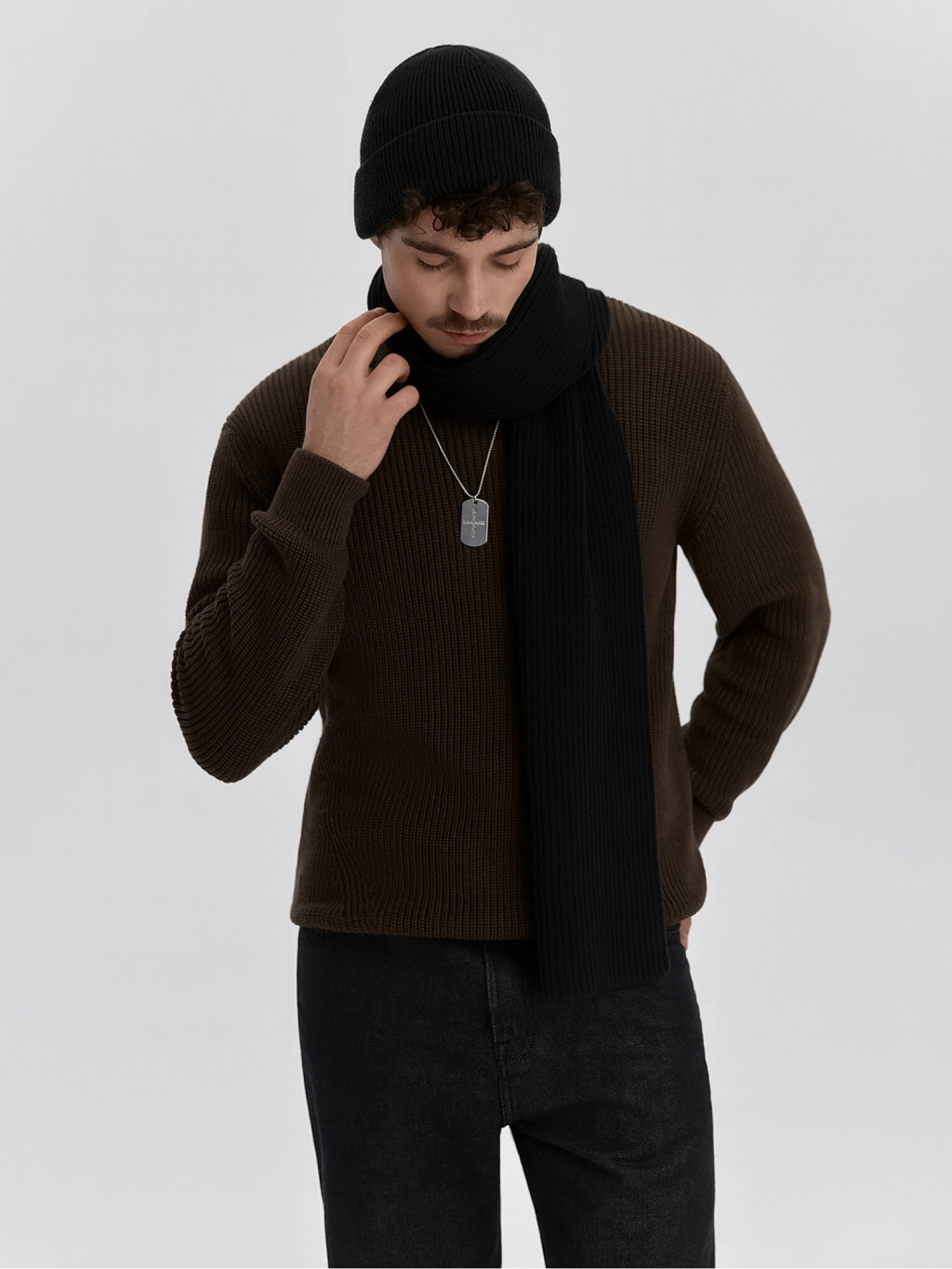 Men's scarf, black