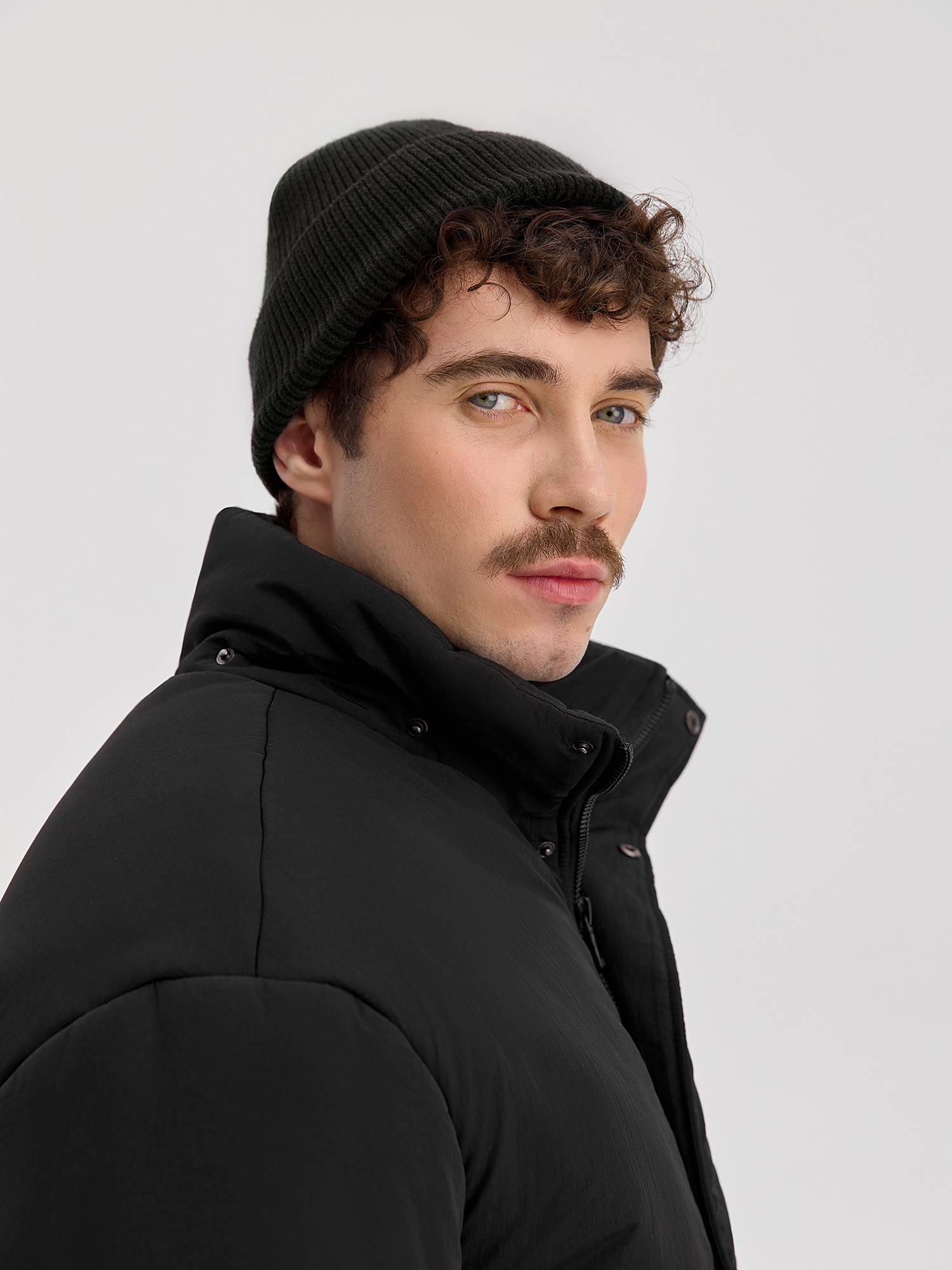 Knitted hat, men's, black