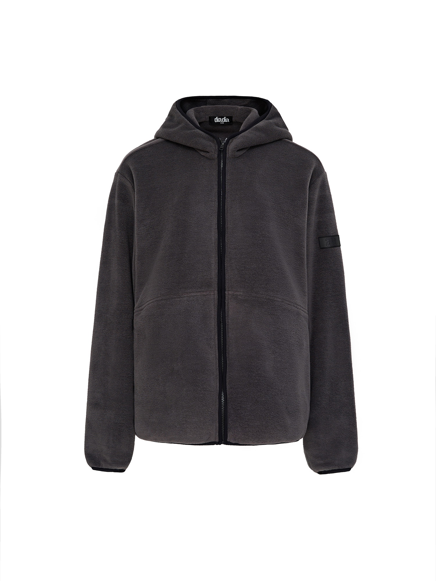 Fleece jacket with zipper, men's, gray