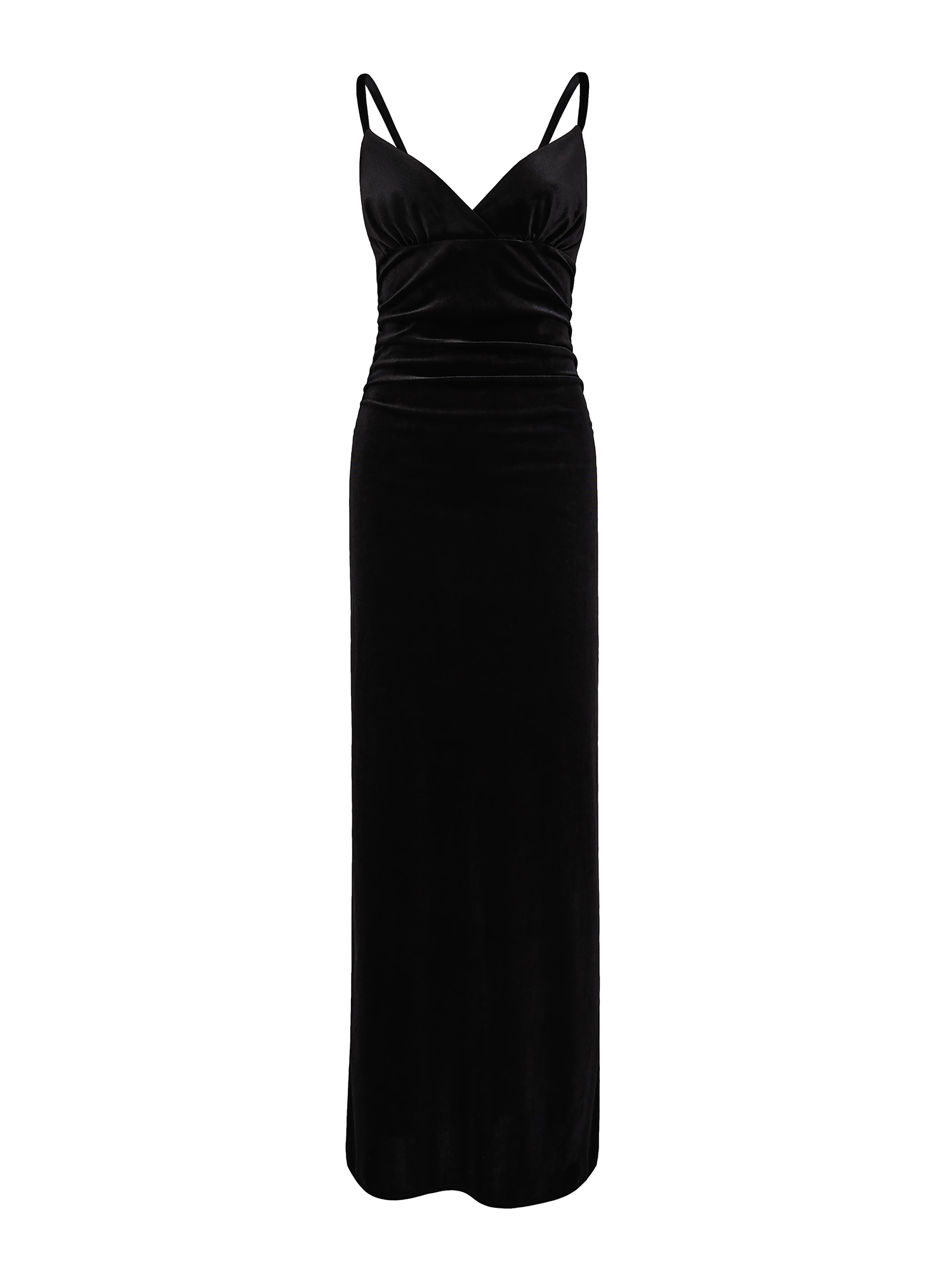 Velvet maxi dress, black