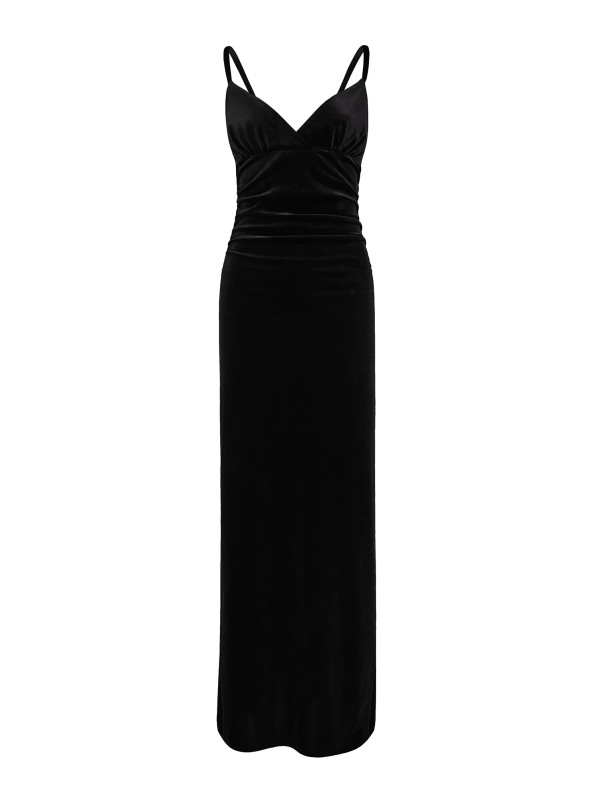Velvet maxi dress, black