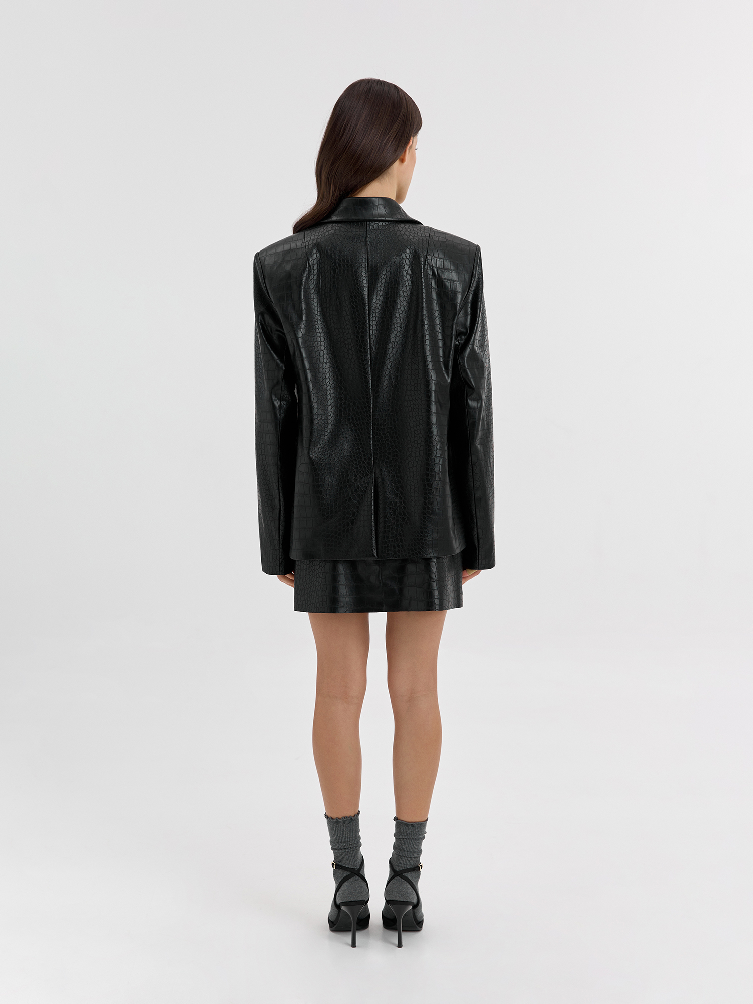 Textured eco-leather jacket