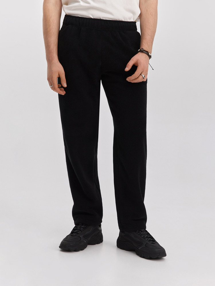 Fleece pants, men's, black