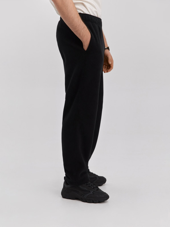 Fleece pants, men's, black