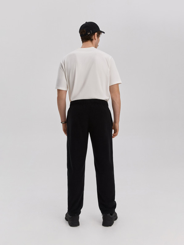 Fleece pants, men's, black