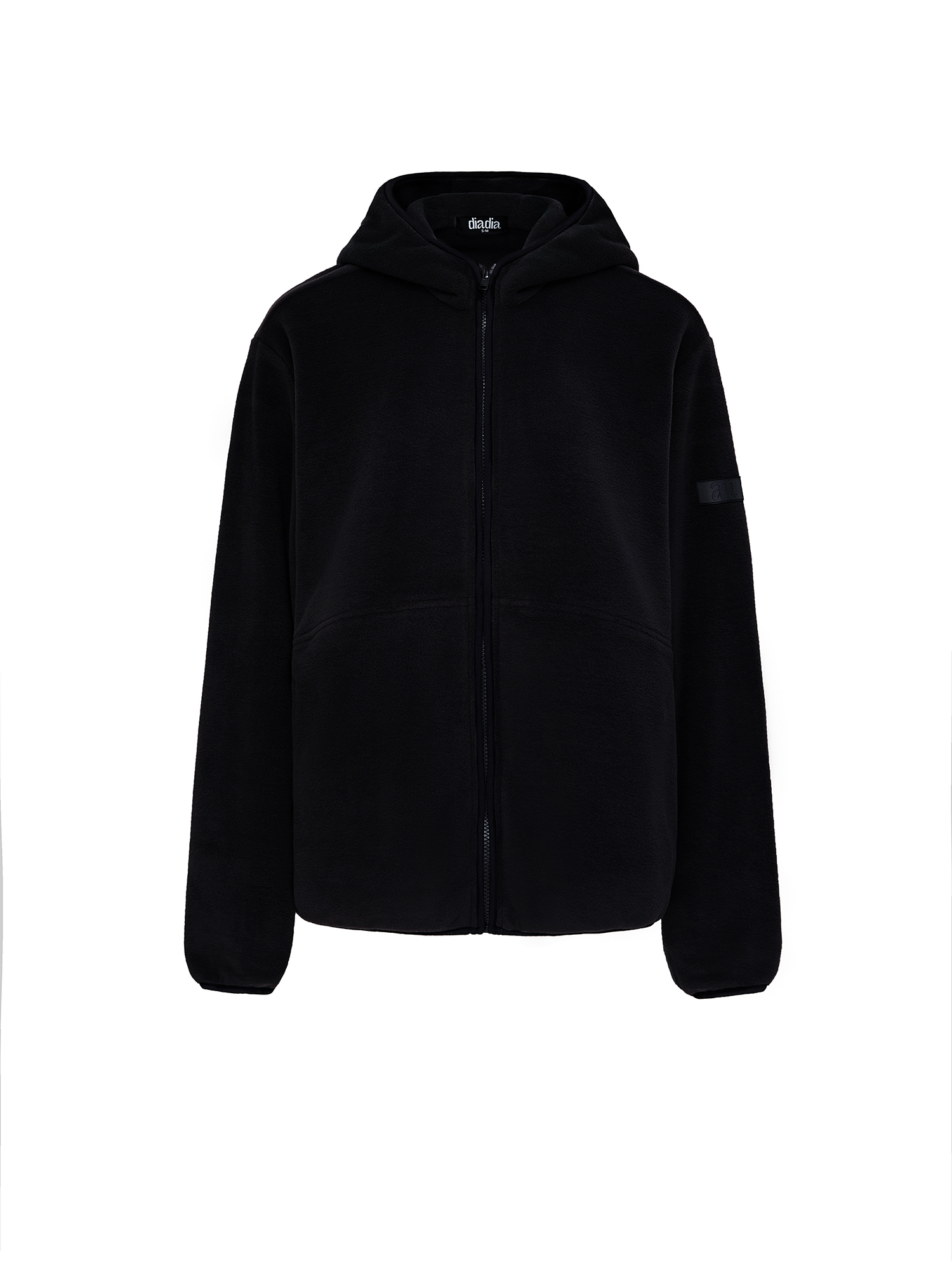 Fleece jacket with zipper, men's, black