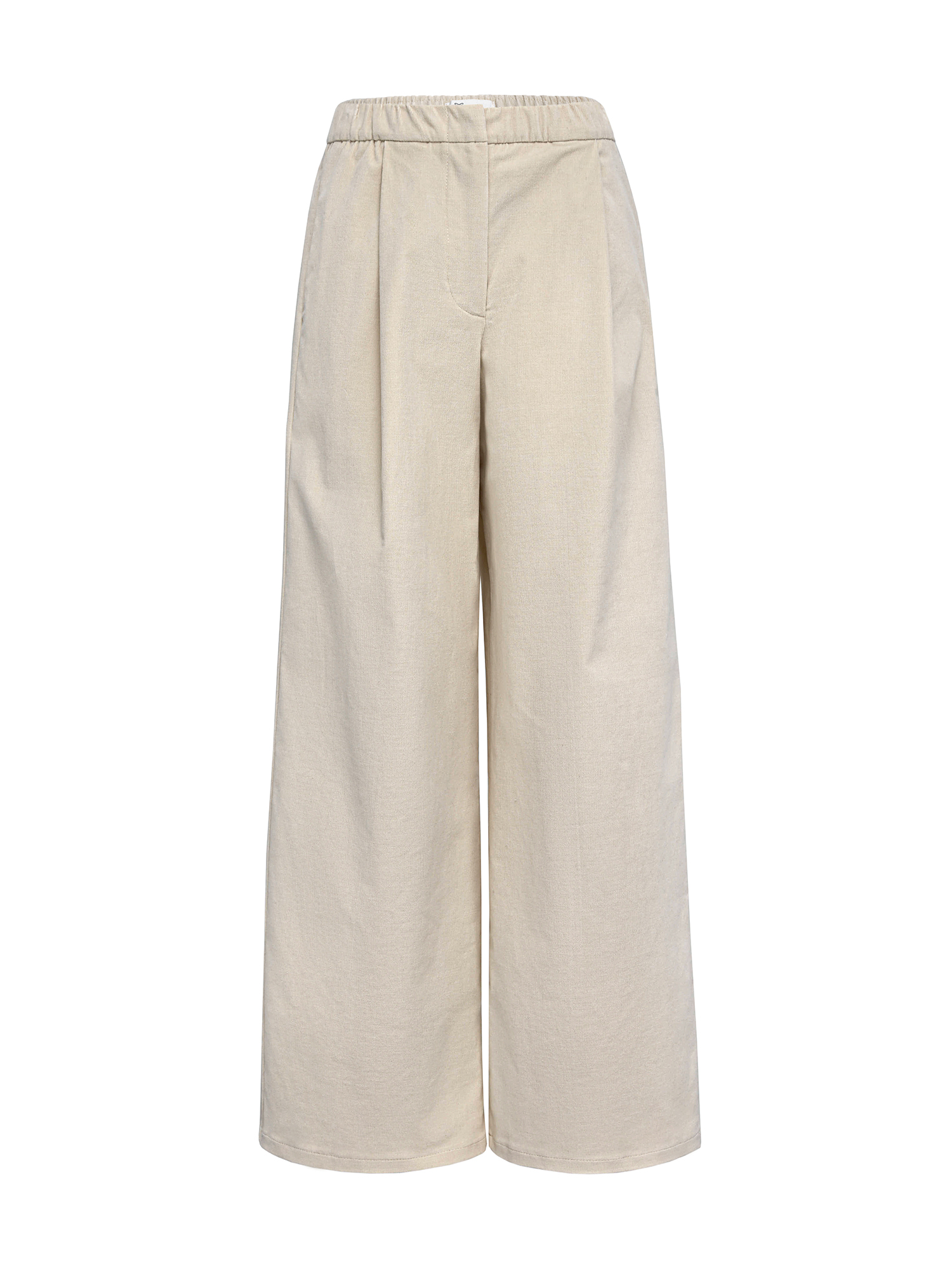 Loose-fitting corduroy pants, milky