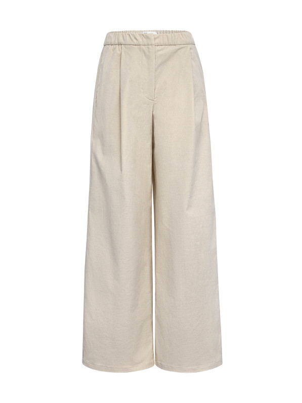 Loose-fitting corduroy pants, milky