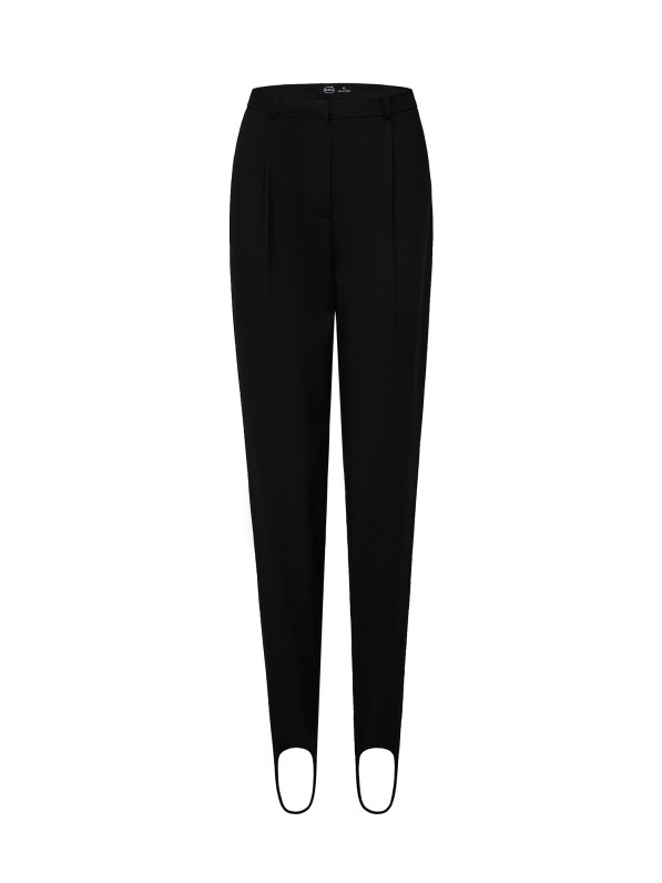 Classic trousers with straps, black 