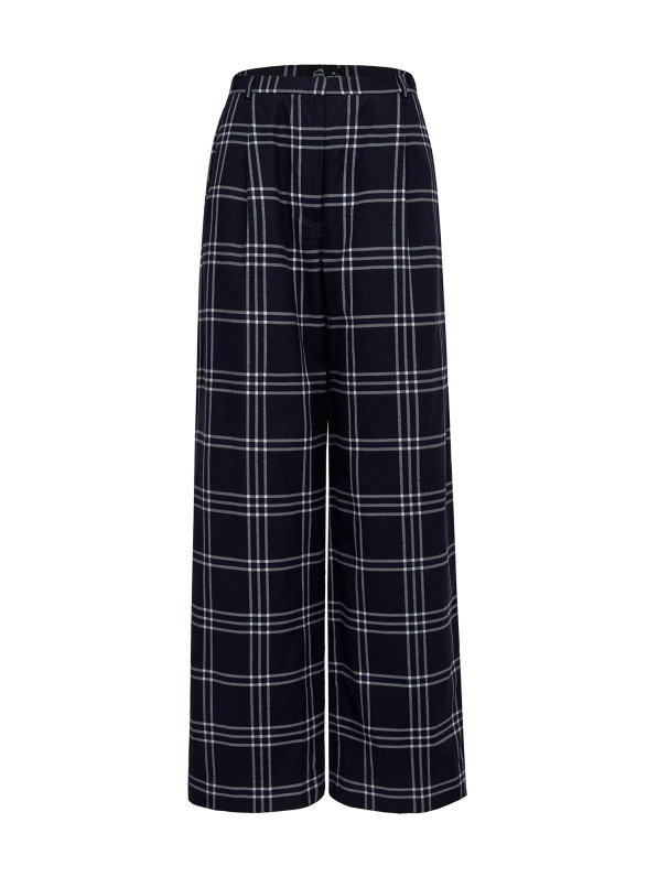 Checkered pants, dark blue