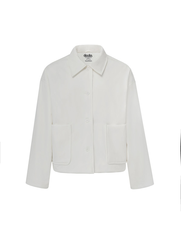 Jacket with patch pockets, milky