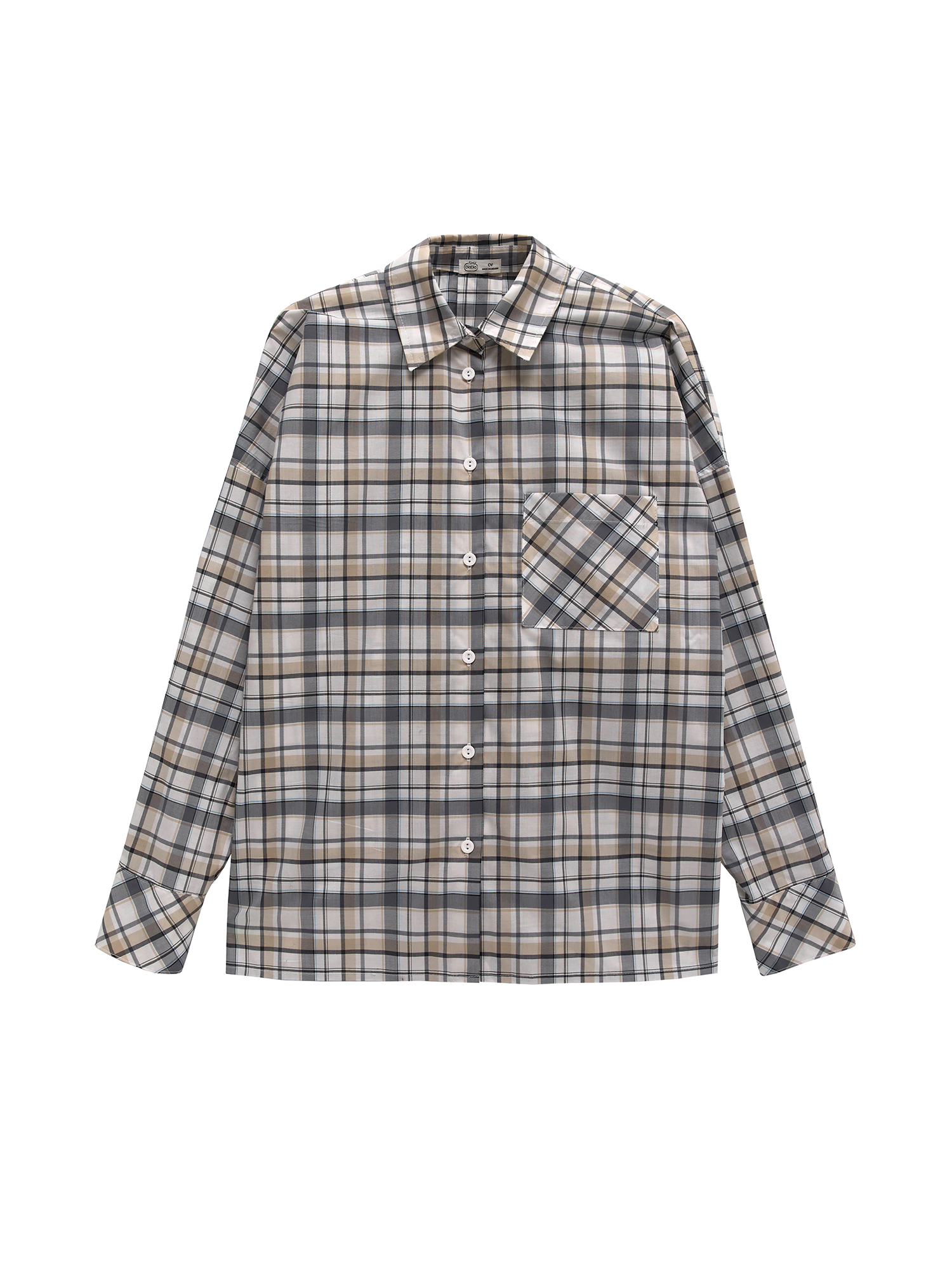 Oversized checkered shirt, gray
